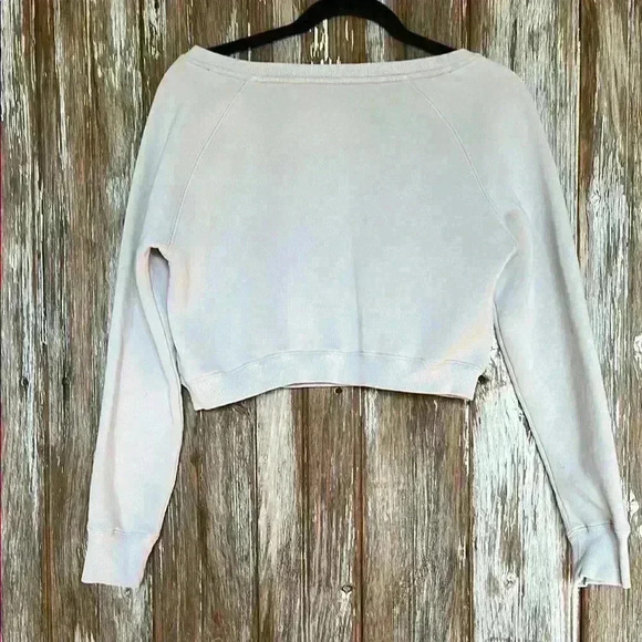 EUC BALANCE ATHLETICA Women's Beige Cropped Sweatshirt - Picture 3 of 5